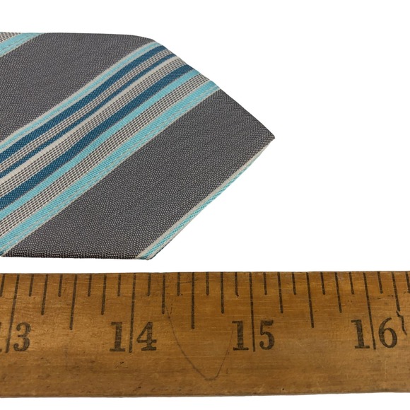 Youth Gray and Blue Clip on Tie - Picture 7 of 7